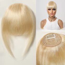 100% Remy Human Hair Fringe Bangs Clips in Natural Black Human Hair 3D Air Fringe Bangs Hairpieces for Women with Thinning Hair