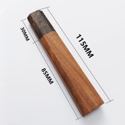 1piece Red Kibao + Ebony Octagonal Knife Handle for DIY Japanese Style Kitchen Knife Handle Fish Raw Knife Handle Length 115mm