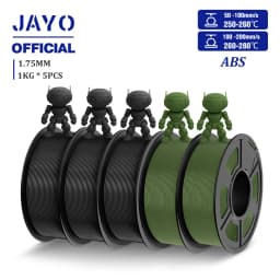 JAYO ABS Filament 5Rolls ABS 3D Filament 1.75mm 1KG 3D Printer Filament For FDM 3D Printers & 3D Pen Highly Resistant Durable