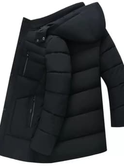 New Autumn/Winter Fashion Solid Color Fleece-Lined Thickened Warm Hooded Cotton Jacket Men's Casual Loose Sports Plus Size Coat
