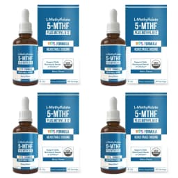 Kids L-Methylfolate 5-MTHF Liquid Drops with Methyl B12 Active Folate Support 1 Fl Oz USDA Organic Vegan Non-GMO