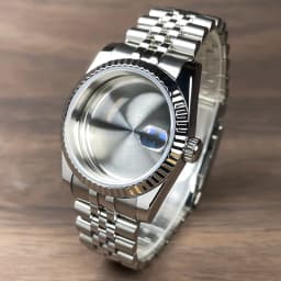 36mm/39mm Fluted Bezel NH35 Case For SK DJ Replacemet Part Sapphire Glass Stainless Steel Fit Nh35 Nh36 Movement Watch Case NH35