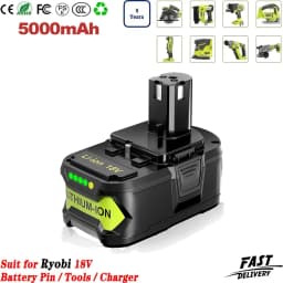 1~4Pcs 3.6/5.0/8.0/9.0Ah P108 P102 P109 Replace for Ryobi 18V Li-on Tools Battery Pin + 12-18V Ni-mh/Ni-cd/Li-ion P117B Charger