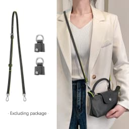 1set Bag Leather Strap For Longchamp Universite Mini Bag Shoulder Strap New Gray Mini Bag Punch-free Modification Accessory