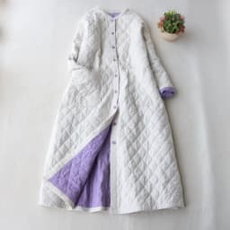 High-End Lightweight Diamond Stitched Cotton Jacket Long round Neck Versatile Warm Women's plus Size Cotton Coat Pure Color