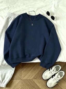 On Clearance Sale Solid Women's Casual O-Neck Sweatshirt New Street Rock Loose Long Sleeve Top For Party Couple Clothing