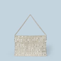Retro metal sequin silver bag for women's 2024 new bag, hand woven high-end feel handbag, shoulder and underarm bag