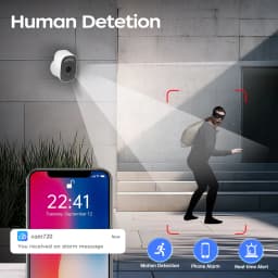 JOOAN 5MP WiFi Solar Camera Outdoor Wireless Battery Powered Security Camera PIR Human Detection Night Vision IP66 Waterproof
