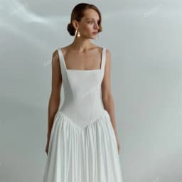 Vintage Square Wedding Dresses For Women A Line Satin Bridal Gown Long Train Sexy Backless Beach Wedding Gowns Vestidos De Novia