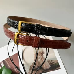 Vintage Stone Pattern Cow Leather Waist Belt for Women Brown Black Cowskin Jeans Strap Waistband 2022 Designer Female CInture