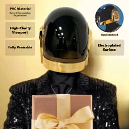 Daft Punk Helmet Gold Black Full Face Cosplay Mask Unisex Adult Size Halloween Music Festival Rave Party Costume Prop