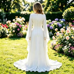 Eightale Arabic Wedding Dresses V-Neck 3D Lace Mermaid Muslim Buttons White Ivory Customized Bridal Gowns