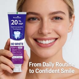 Teeth Whitening Purple Toothpaste, 20% Hydroxyapatite, Contains Menthol, Deep Cleaning for Brighter Teeth, Fresh Breath & Gum Health, Basic Oral Care, Suitable for Everyone, An Essential Travel Item, It Is the Ideal Gift for Men and Women