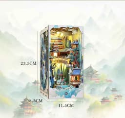 Book Nook Shelf Insert Casa Miniature Doll House Kit Toys Home Dollhouse Bookends Furniture Wooden Bookshelf Birthday Gifts