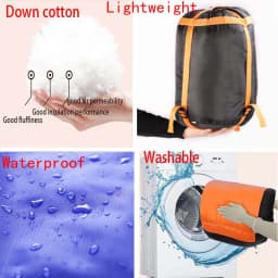 Heated Down Cotton Sleeping Bags USB Power Supply Backpacking Lightweight Waterproof Gear Equipment for Outdoor Travel Hiking