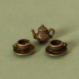 1:12 Doll House Miniature Metal Tea Set/Wine Set Model Doll House Furniture Miniature Dining Ware Toy Teapot Cup Plate