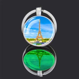 Luminous Eiffel Tower Keychains Two-Side Glass Pendant Key Chain France Paris Eiffel Tower Glow in The Dark Keyring Travel Gifts