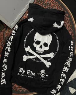 New Retro Oversized Printed Fur Collar Jacket Gothic Streetwear Skull Hoodie Y2K Women Hip Hop Harajuku Winter Hooded Sweatshirt