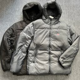 Thickened Outdoor down Jacket Hooded Windproof High Fluffy Fabric Cold Resistant Polyester Fiber Long Sleeve Zipper Cl...