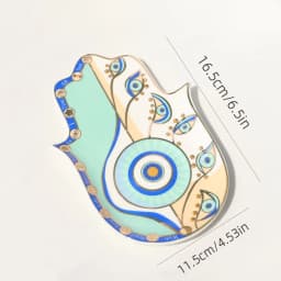 Hamsa Trinket Dish Ring Dish Ceramic Evil Eye Trinket Plate Cute Decor Jewelry Tray Dish Gift Mom Brithday