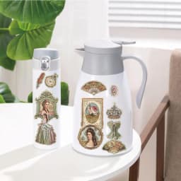 50pcs Vintage Badge Palace Pattern Stickers for Notebooks, Water Bottles, Handmade Scrapbooks, Postcards, DIY Artwork, Stickers