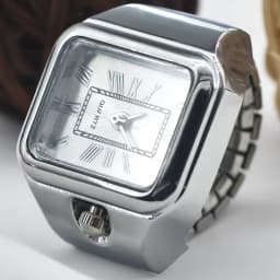 Hot Selling Creative Roman Numeral Scale Ring Quartz Alloy Shell Finger Square Watch Dial For Couples