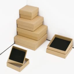 1PCS Multi Size Square Ribbon Jewelry Box With Ring Earring Necklace Bracelet Charm Jewelry Kraft Paper Gift Packaging Box Suppy