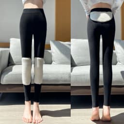 Women's Winter Fleece Lined Thermal Pants Elastic High Waist Slim Fit Thicken Legging Woman Waist Knee Protection Long Pants