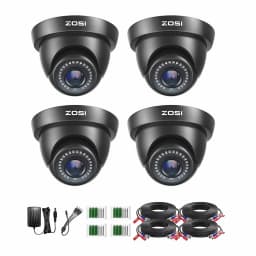ZOSI 4 Pack 2.0MP HD 1080P Security Cameras Kit TVI/CVI/AHD Indoor Outdoor 80ft Day Night Vision CCTV Dome Home Surveillance Cam