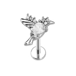Heart Bird Flower Butterfly Labret Piercing Eye Shape Daith Conch Earring Teardrop CZ Lip Stud 316L Surgical Steel 16G