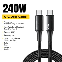 Essager 240W USB Type C To USB C Cable For Macbook iPad Samsung Huawei PD Fast Charging Charger Cord 5A E-Marker Chip Fast USB C