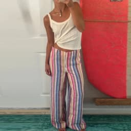 Casual Stripe Contrast Women's Pants Loose Zipper Button Pocket Wide Leg Female Pant 2026 Spring Summer Lady All-match Trousers