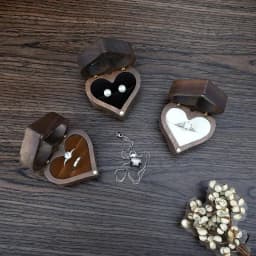 Classical Heart Shape Wedding Ceremony Ring Box Walnut Wood Jewelry Boxes Proposed Wedding Jewellery Storage Organizer Ring Box