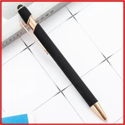 100 Pieces Free LOGO Engraving Ballpoint Pens for Touch Screens Metal Aluminum Handle Push Pen Writing School&Office Supply