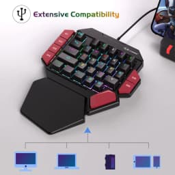 MageGee One-Handed Mini Mechanical Gaming Keyboard – 35 Keys, Hot-Swappable, Backlit, Wired for PC Laptop Desktop