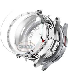 Tempered Glass+Bezel+Case For Samsung Galaxy Watch 6 Classic 43mm 47mm Cover TPU Bumper All-Around Protector Clear Screen Bezels