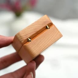 Personalized Natural Wood Ring Box Jewelry Ring Proposal Engagement Wedding Organizer Golden Marriage Lover Anniversary Gift