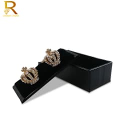 Wholeslae Men's Cufflinks Packaging Box Black Leatherette Organizer Jewelry Cuff Links Storage Case Christmas Gift Casket