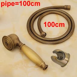 Antique Brass Hand shower Set Brass hand shower +1.5M Shower Hose Pipe+Hand Shower Holder