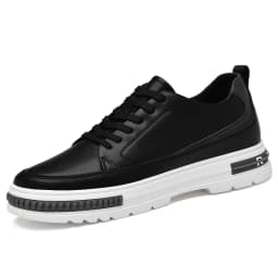 New Height Increasing 6/8CM Men's Leather Boots Breathable Casual Shoes Athletic Jogging Gym Shoes Fashion Leather Sports Shoes