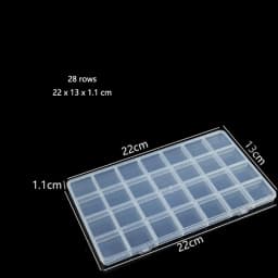 28 Grids Fixed-slot Transparent Plastic Storage Box for Jewelry Classification and Storage Compartments 22x13x1.1cm
