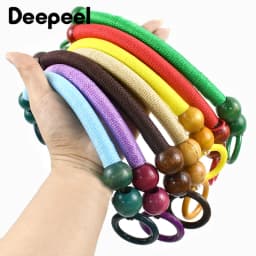 2/4Pcs 37/48cm Wooden Beaded Purse Frame Rope Wrapped Bag Handles for Crochet Beach Totes DIY Bags Making Replacement Supplies