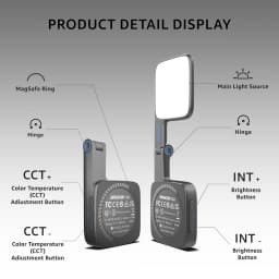 amaran Go Ultra-Compact Built-in Mirrored Mini LED Phone Light Magnetic Mount Versatile Flip Design for Vlog Selfies by Aputure