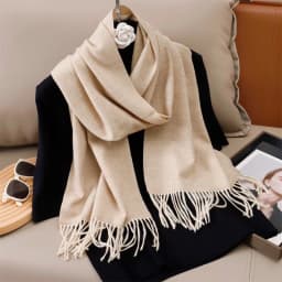 30*180cm Solid Color Women Winter Scarf Warm Thicken Cashmere Shawl Outdoor Tassels Pashmina Lady Wrap Windproof Scarves Luxury
