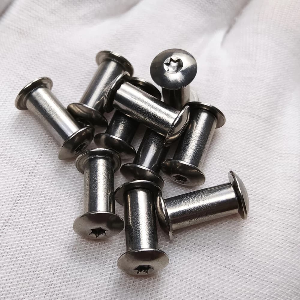 4 Sets Stainless Steel Lock Screw for Diy Knife Material Making Folding Knife Screw Rivet Shank Slotted Screw