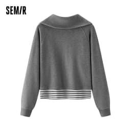 Semir Women Sweatshirt Brushed Fabric Stripe Pattern Raglan Sleeve Two Piece Design Vest Layer Detail 2026 Winter Soft Comfort