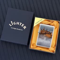 Marlboro Creative and Personalized Grinding Wheel Kerosene Lighter Gift Box World-famous Scenic Spots Men's Gift Wholesale