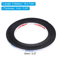 2/5m EVA Black Foam Sealing Tape Single Sided Self-adhesive Foam Insulation Tape Weather Stripping Window Door Seal Strip