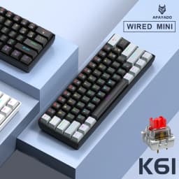 K61 60% Mechanical Keyboard Wired RGB, 61 Keys Mini Gaming Keyboard, Phantom RGB, Red/Blue Switch, Ergonomic, Portable for Gamer