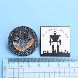 I'm a Huge Fan of Space Enamel Pin - Cartoon Astronaut & Rainbow Lapel Badge for Backpack DIY Gift